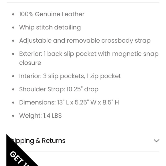 Elegant Tan Leather Shoulder Bag - Picture 5 of 17